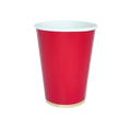 Red paper cup with gold rim birthday celebration from Parte Haus party supply store in Bethesda Maryland