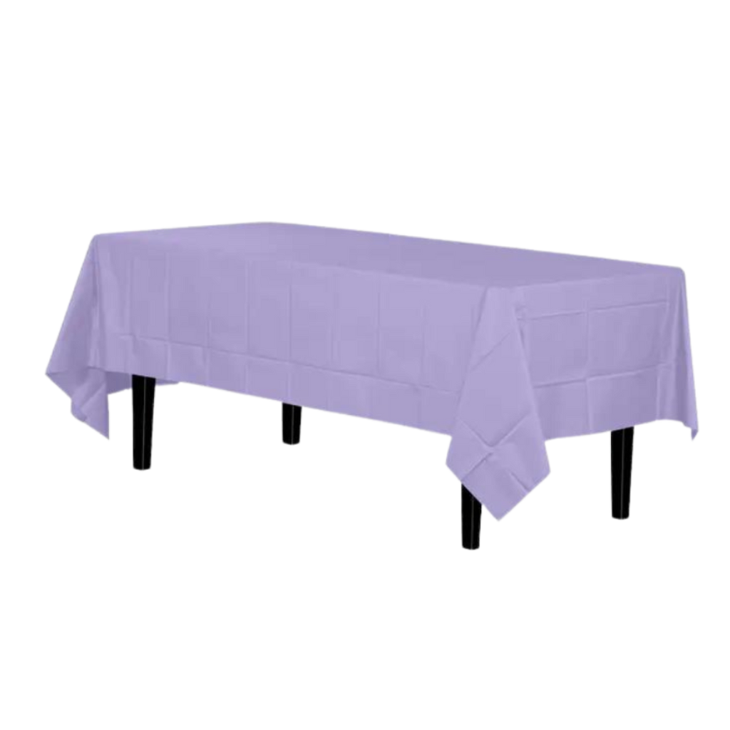 Lavender rectangular tablecloth classic solid color event decor from Parte Haus party supply store in Bethesda Maryland