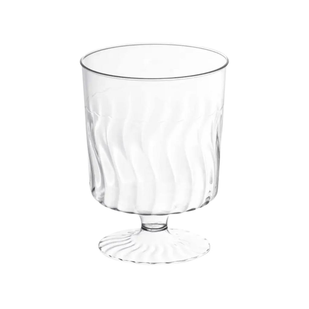 clear plastic goblet with wavy design elegant style from Parte Haus party supply store in Bethesda Maryland
