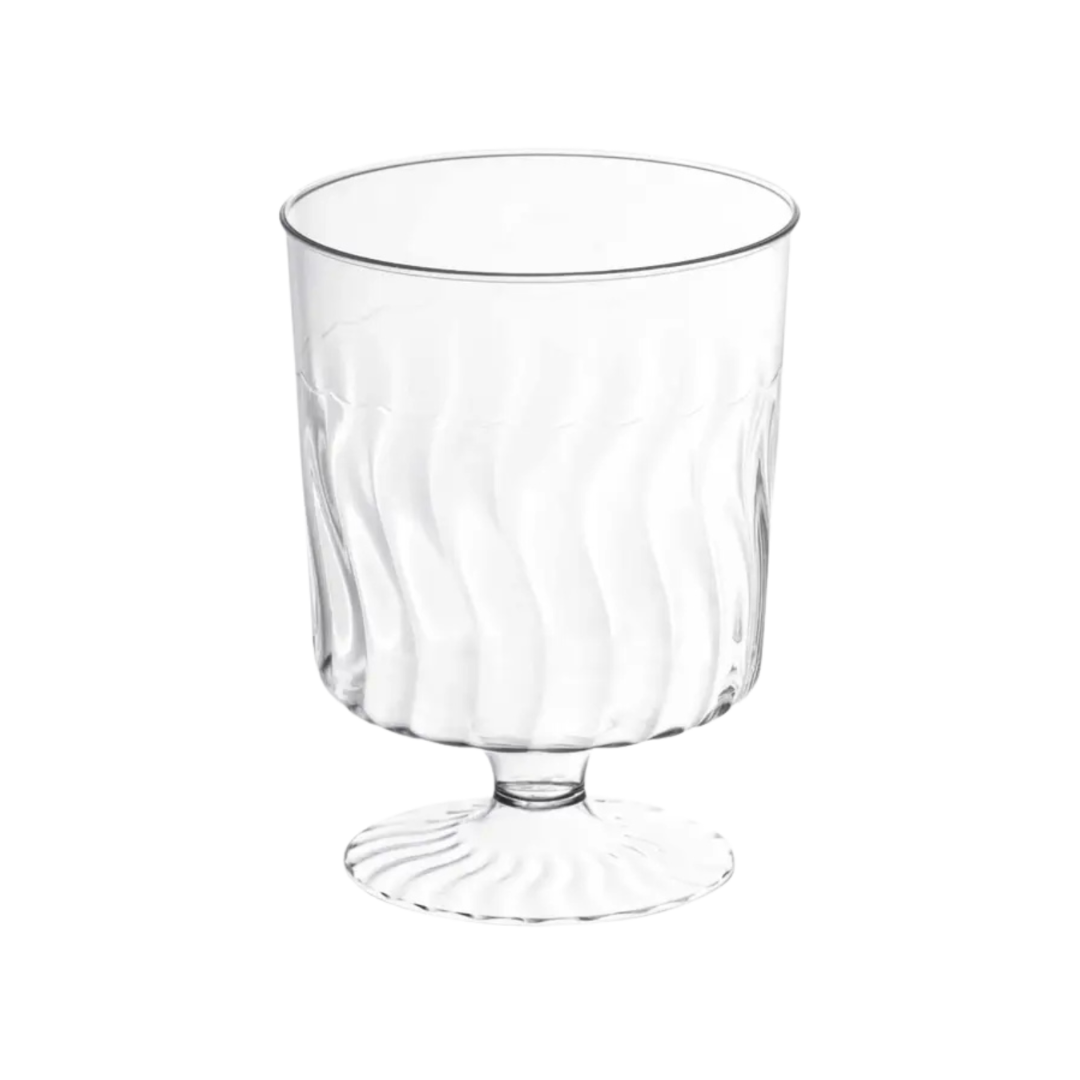 clear plastic goblet with wavy design elegant style from Parte Haus party supply store in Bethesda Maryland