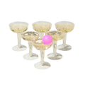 Clear plastic champagne cups set with a pink ball for celebration game from Parte Haus party supply store in Bethesda MD