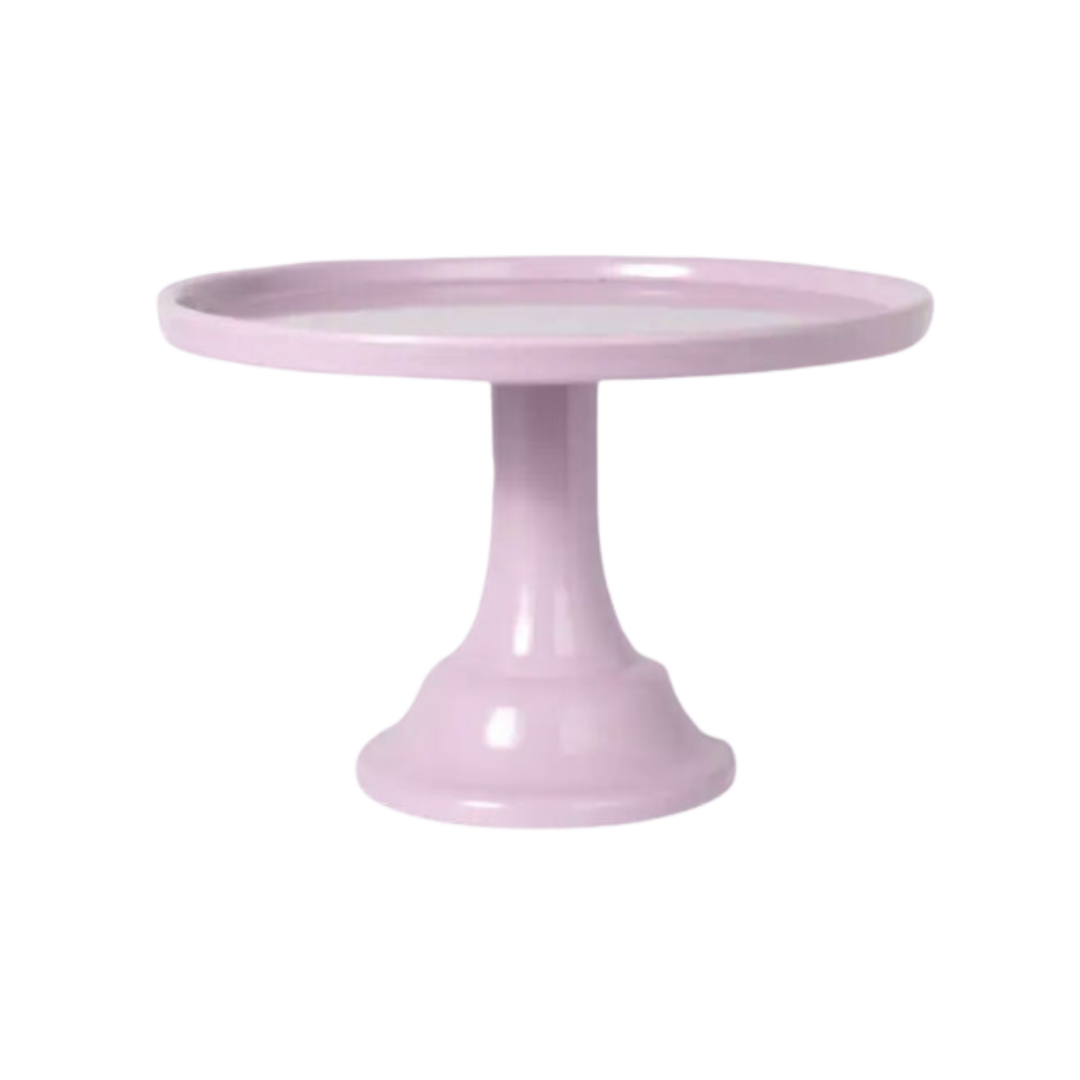 Pink cake stand with glossy finish for birthday event display from Parte Haus party supply store in Bethesda Maryland