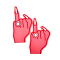 Pink foam finger with diamond ring for bachelorette party from Parte Haus party supply store in Bethesda Maryland