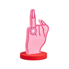 Pink ring foam finger in hand shape with large ring for bachelorette party from Parte Haus party supply store in Bethesda MD