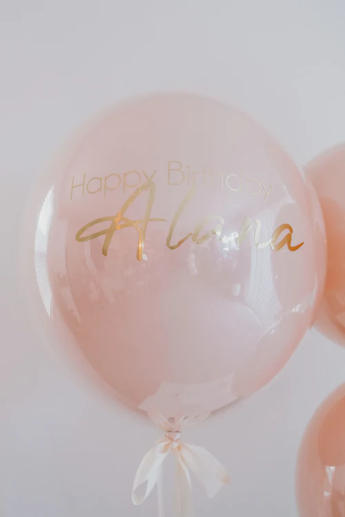 Rose Gold Blush Personalized Balloons