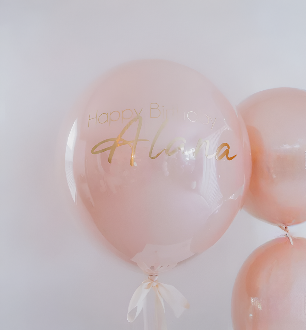 Rose Gold Blush Personalized Balloons