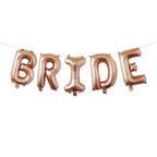 Rose gold bride balloon letters bridal shower decor from Parte Haus party supply store in Bethesda Maryland