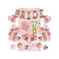 Rose gold pink bridal shower decoration kit with balloons and BRIDE banner bridal theme from Parte Haus party supply store in Bethesda MD
