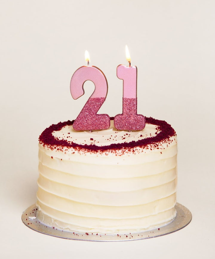 Rose Gold Glitter 0-9 Number Candle Set