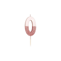 Rose gold glitter number candle zero birthday decoration from Parte Haus party supply store in Bethesda MD