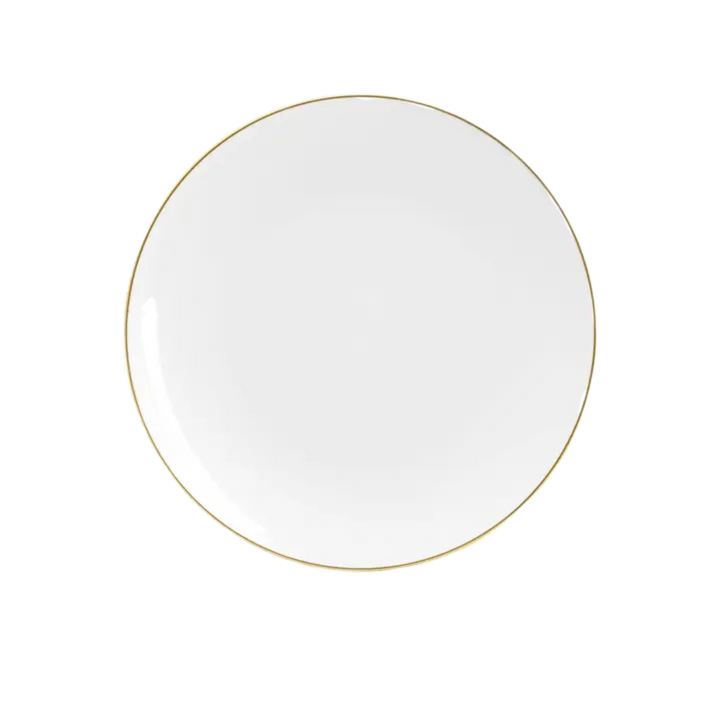 White Gold Rimmed Plastic Plates