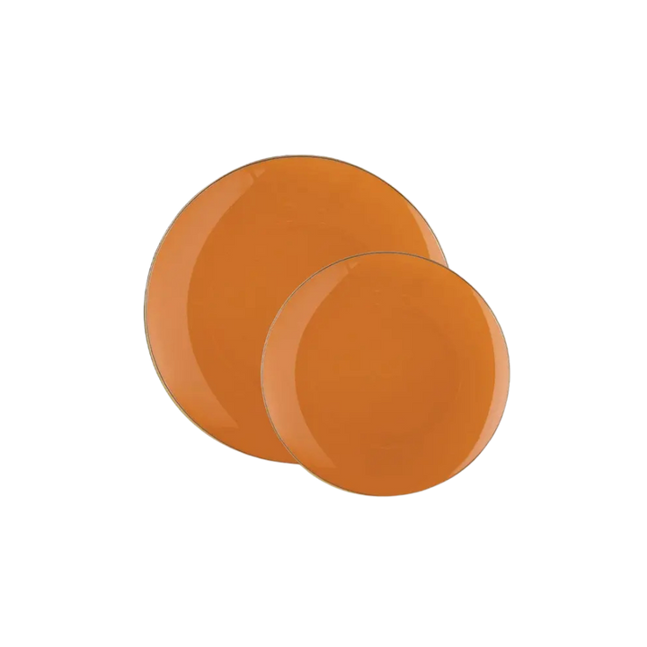 Leather Gold Rimmed Plastic Plates