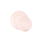 Rose gold semi transparent plastic dinner plates for celebrations from Parte Haus party supply store in Bethesda MD