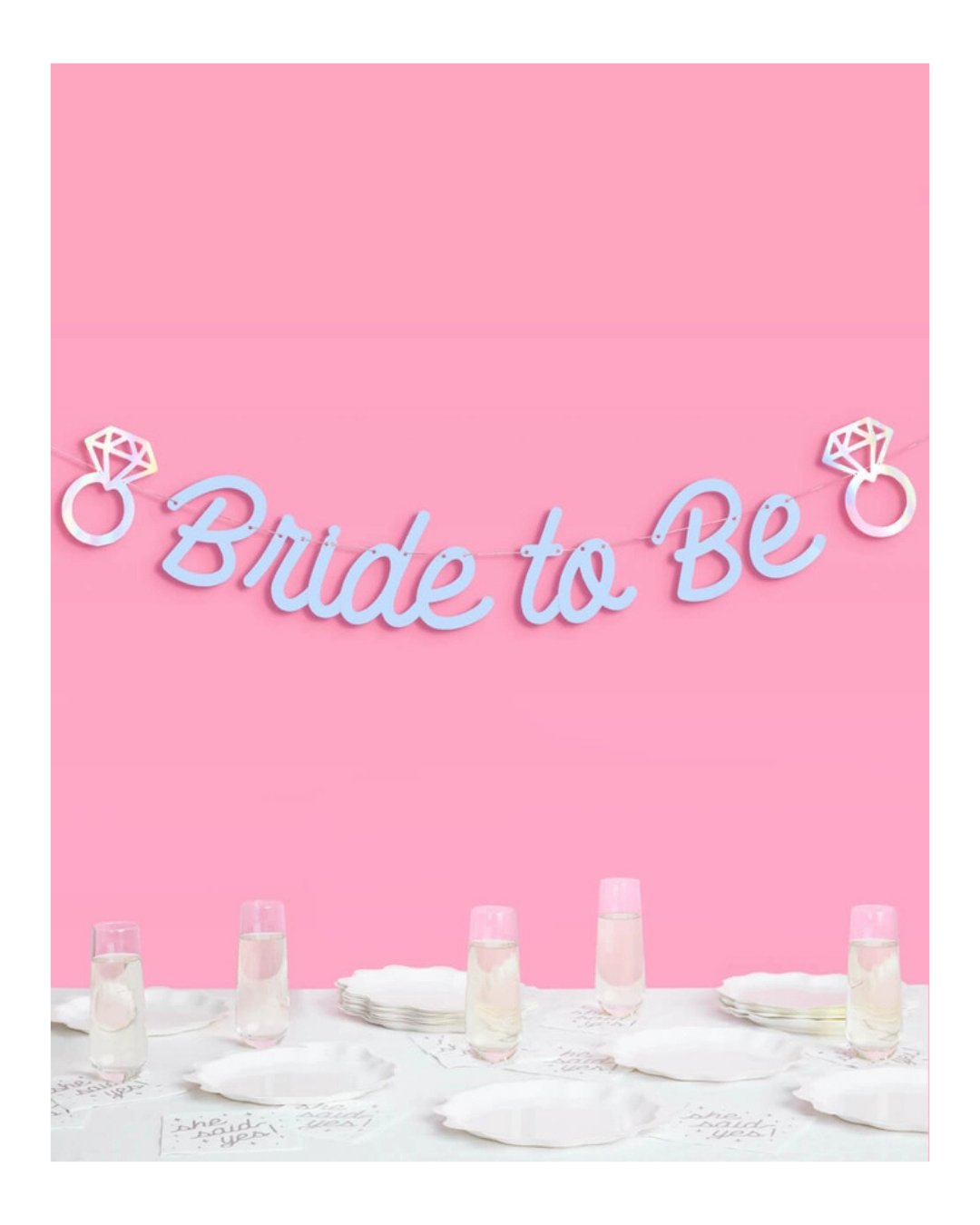 Blue "Bride To Be" Bachelorette Foil Banner