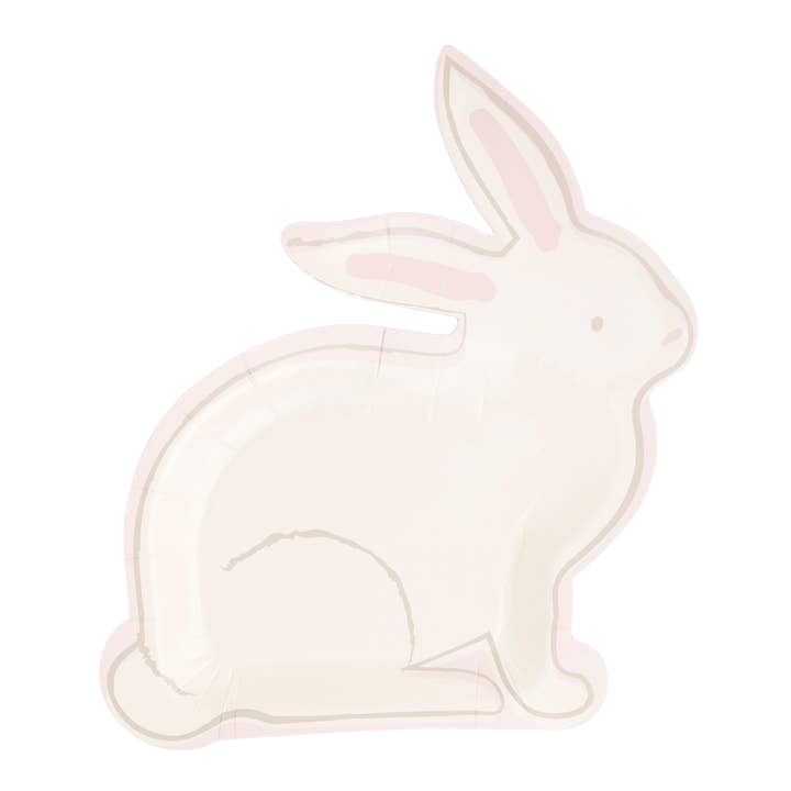 Light Pink Bunny Shaped Paper Dinner Plate