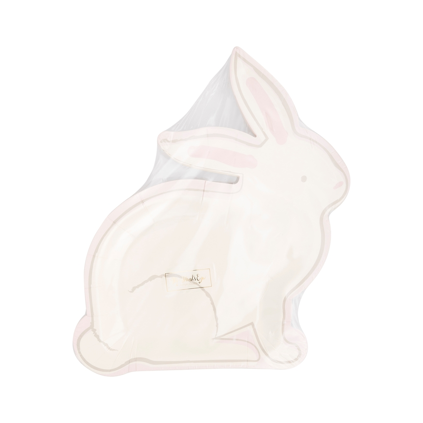 Light Pink Bunny Shaped Paper Dinner Plate