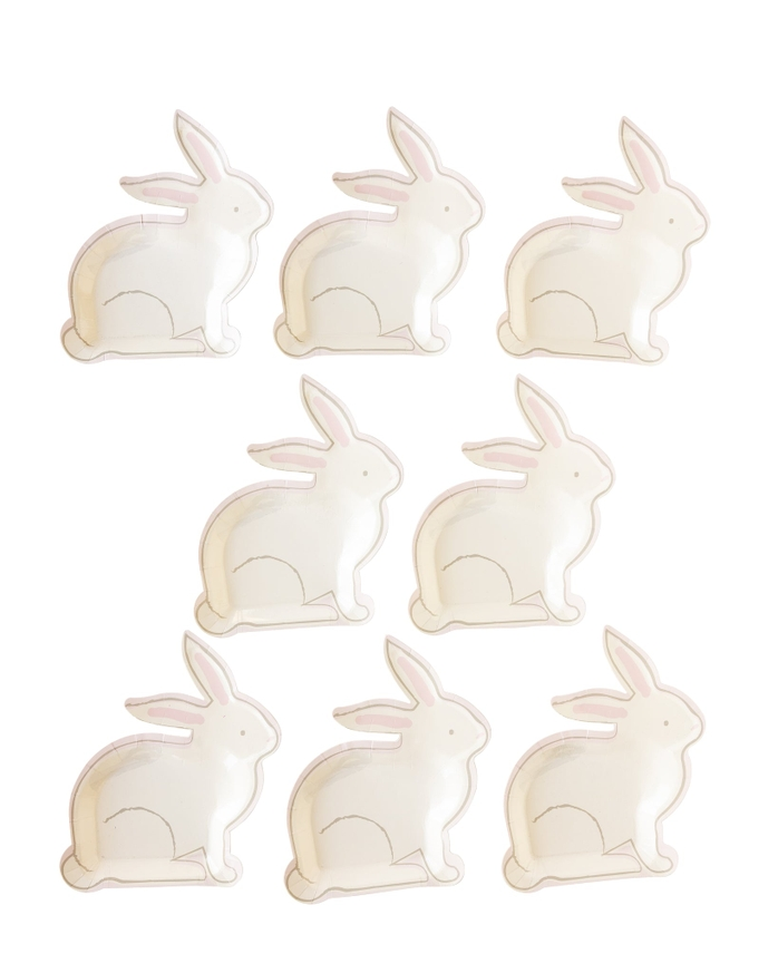 Light Pink Bunny Shaped Paper Dinner Plate