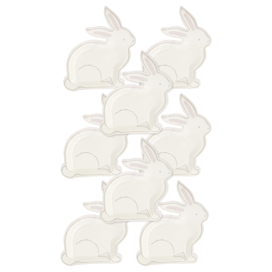 Light Pink Bunny Shaped Paper Dinner Plate
