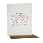 White and brown Mother's Day greeting card with red text from Parte Haus party supply store in Bethesda MD