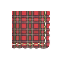 red and gold tartan scalloped napkin Christmas theme from Parte Haus party supply store in Bethesda Maryland