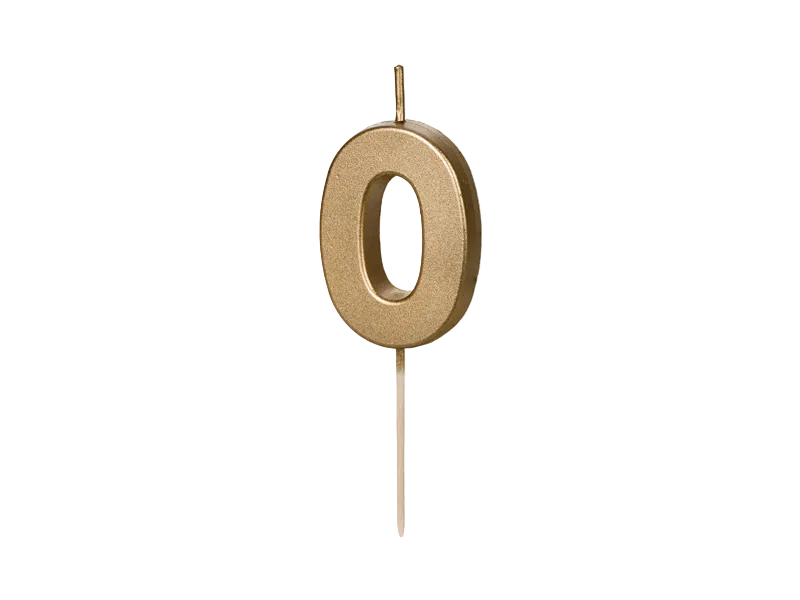 Gold 0-9 Number Candles
