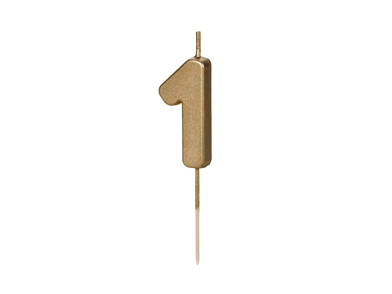 Gold 0-9 Number Candles