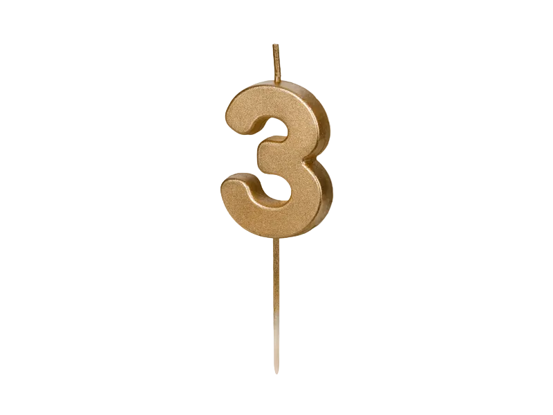 Gold 0-9 Number Candles