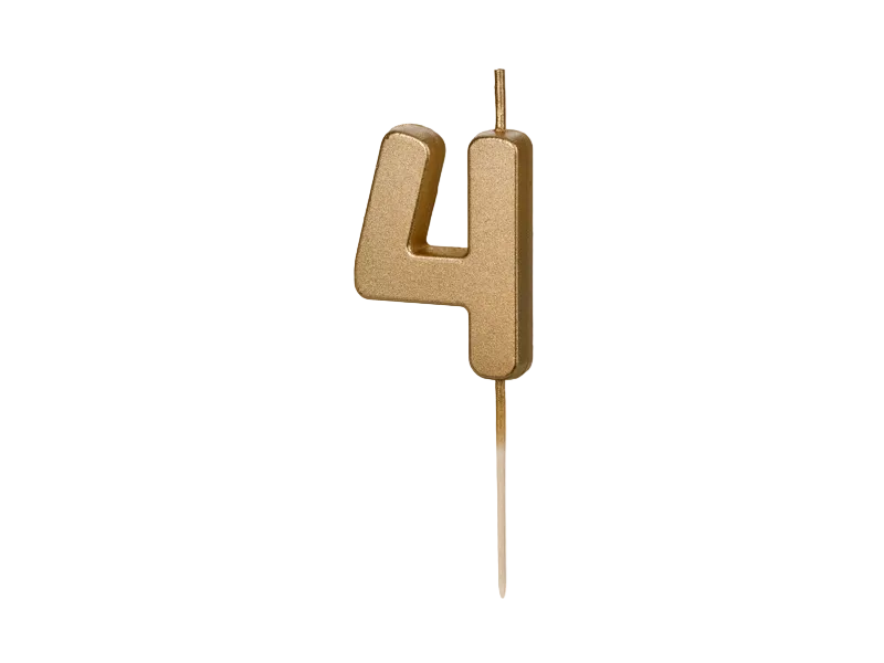 Gold 0-9 Number Candles