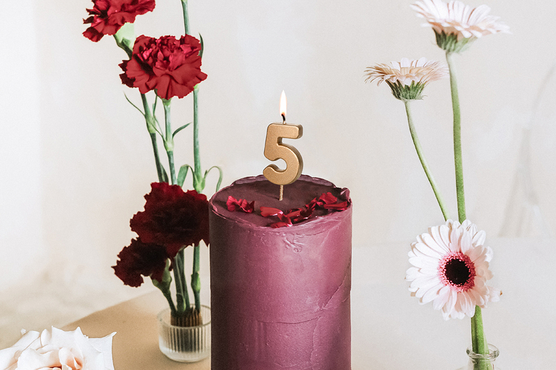 Gold 0-9 Number Candles