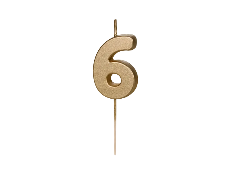 Gold 0-9 Number Candles