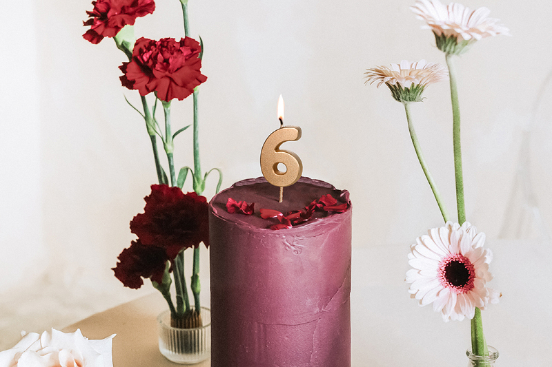 Gold 0-9 Number Candles