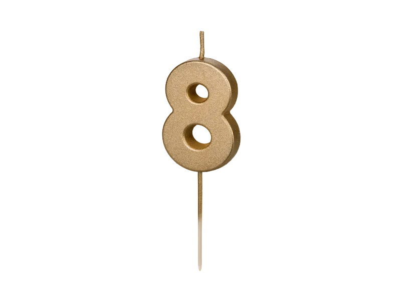 Gold 0-9 Number Candles