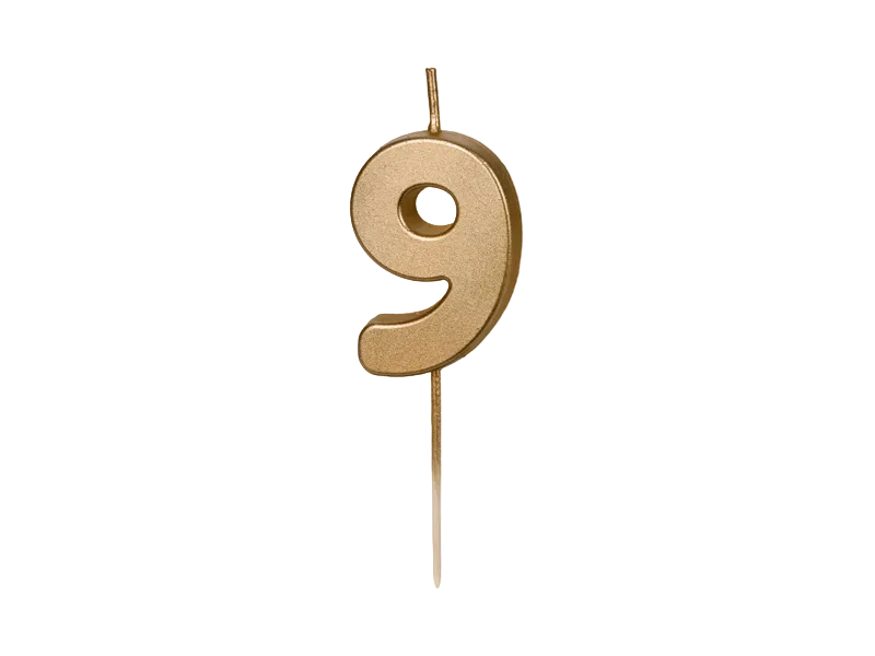 Gold 0-9 Number Candles