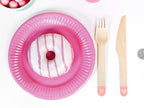Pink Hearts Wooden Cutlery Set - 18pcs