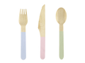 Pastel Wooden Cutlery Set - 18 pcs