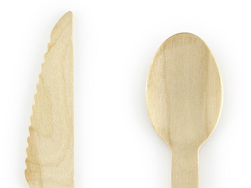 Pastel Wooden Cutlery Set - 18 pcs