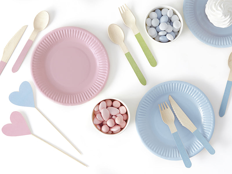 Pastel Wooden Cutlery Set - 18 pcs