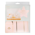 Pink treat boxes with gold details under the sea birthday theme from Parte Haus party supply store in Bethesda Maryland