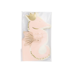 Pink seahorse napkins with gold crown under the sea theme from Parte Haus party supply store in Bethesda MD