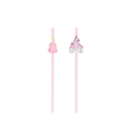Pink princess straws with princess and castle toppers birthday theme from Parte Haus party supply store in Bethesda MD