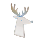 Silver reindeer shaped plate with sparkling antlers Christmas theme from Parte Haus party supply store in Bethesda MD