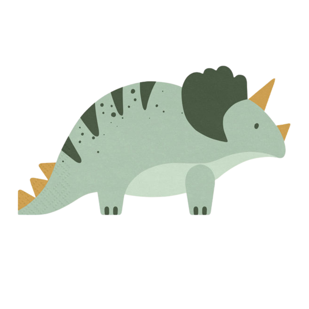 Green Triceratops Dinosaur Dinner Napkins