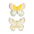 Pastel Floral Butterfly Shaped Large Dinner Plates