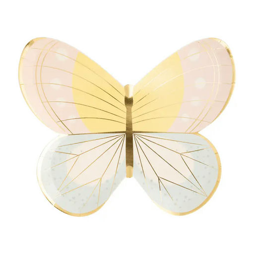 Pastel Floral Butterfly Shaped Large Dinner Plates