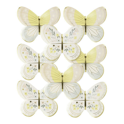 Pastel Floral Butterfly Shaped Large Dinner Plates