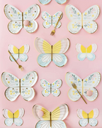 Pastel Floral Butterfly Shaped Large Dinner Plates