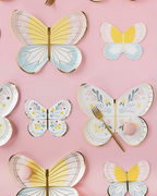 Pastel Floral Butterfly Shaped Large Dinner Plates
