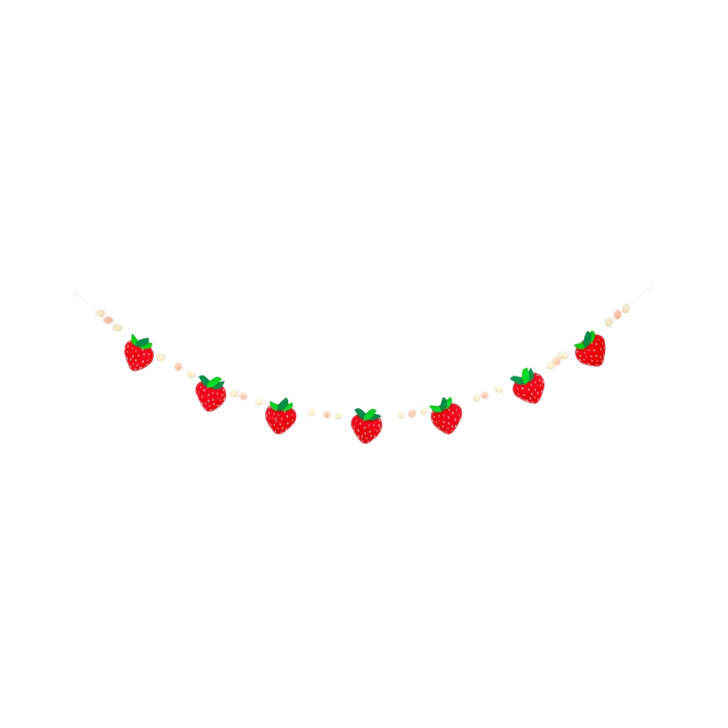 Red Felt Strawberry Banner