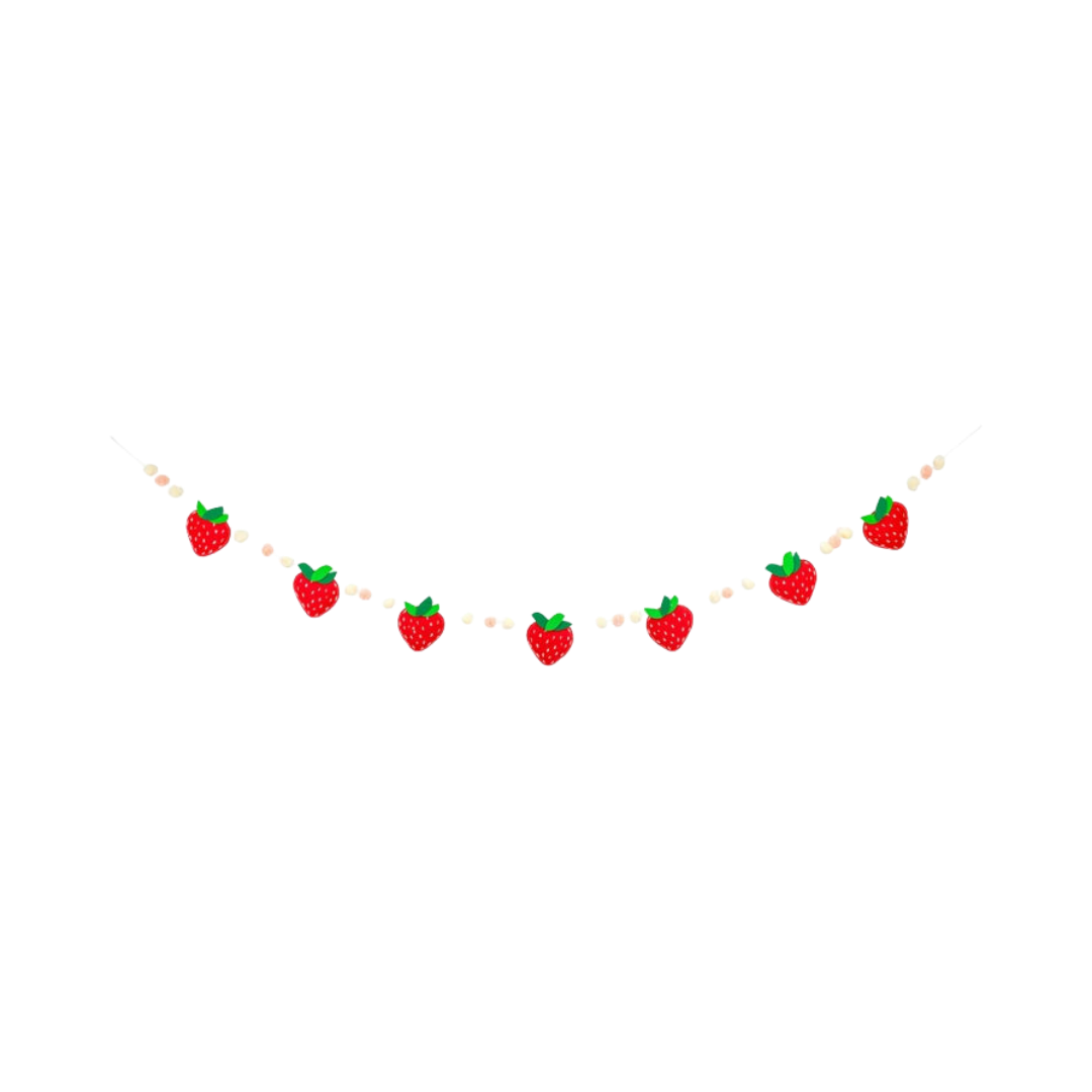 Red Felt Strawberry Banner
