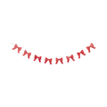 Red Christmas Striped Bow Banner